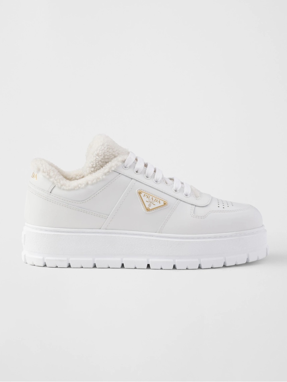 Prada white chunky sneakers with triangle logo size 37 new in box